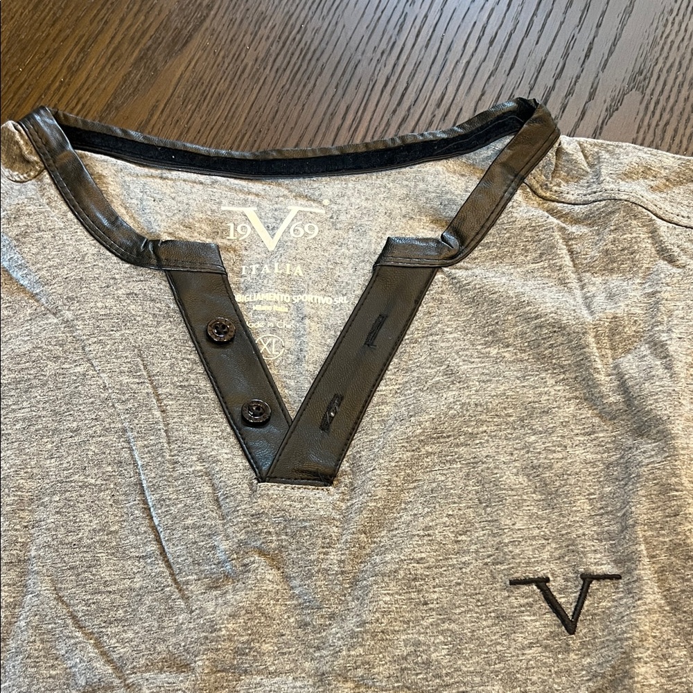 V Italia Gray Long Sleeve Shirt